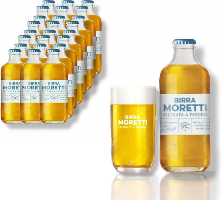 Actual product image Birra Moretti FILTRATA A FREDDO beer crate / (24 x 30 cl, 24 x 33 cl)