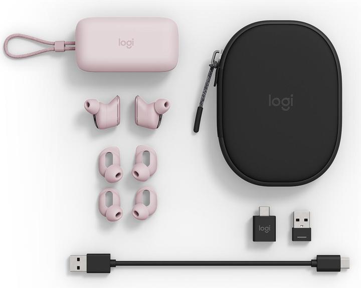 Immagine prodotto Logitech Zona True Wireless - ROSE - EMEA (ANC, 12 h, Senza fili)