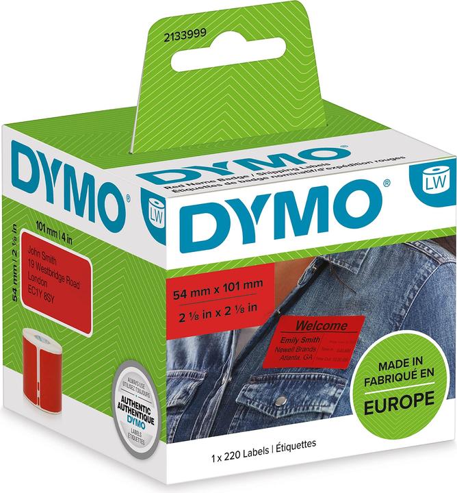Dymo LW-Versand-/Namensschild-Etiketten ROT, 220 Etiketten