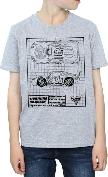 Immagine prodotto Disney Cars Lightning McQueen Blueprint Maglietta Ragazzi (140, 146)