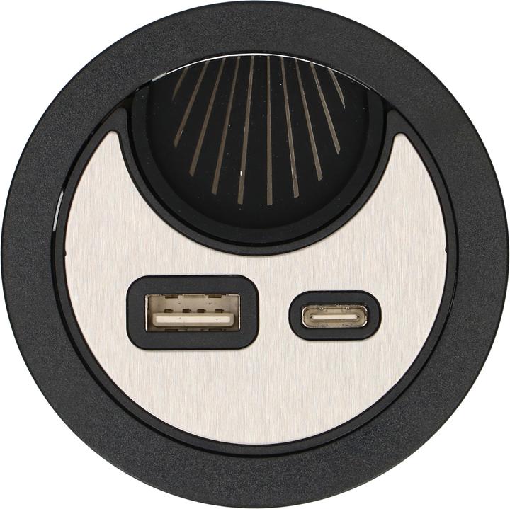 Produktbild Max Hauri Office Line Kabeldurchführung mit USB/A und USB/C Charger