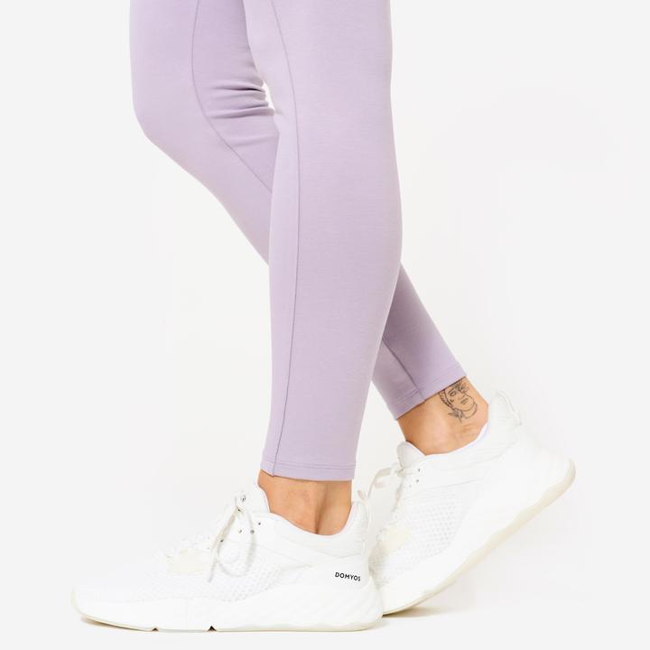 Produktbild Domyos Leggings Damen hohe Taille - rauchlila (W33/L31)