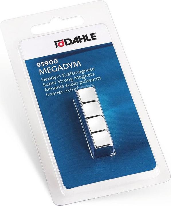 Image du produit Dahle 95900, Aimant de tableau, argent, 10 mm, 10 mm, 10 mm, 4 pièce(s) (4 x)