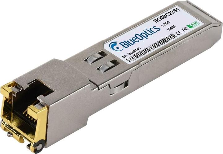 Produktbild BlueOptics Kompatibler Aruba R9D17A BO08C28S1 SFP Transceiver, Kupfer RJ45, 1000BASE-T, 100M, 0°C/+70°C