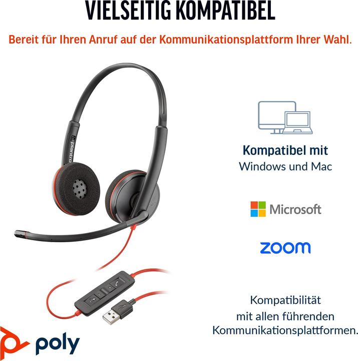 Produktbild Poly Blackwire 3220 (Kabelgebunden, USB-C)
