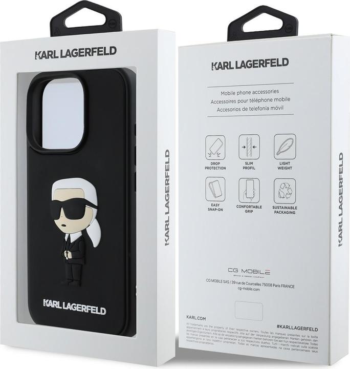 Image du produit Karl Lagerfeld Étui 3D Rubber Ikonik pour iPhone 16 Pro Max Noir (Apple iPhone 16 Pro Max)