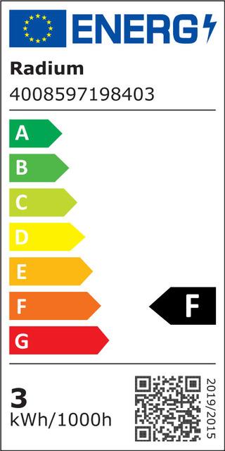 Energy Label Radium LED candle lamp (E14, 2.50 W, 220 lm, 1 x, F)