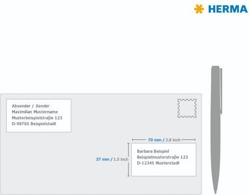 Produktbild HERMA Transparente Adressetiketten A4