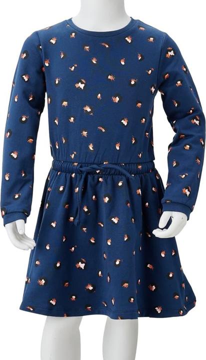 Image du produit VidaXL Robe enfant manches longues bleu marine 128,Matériau : 95 (128)