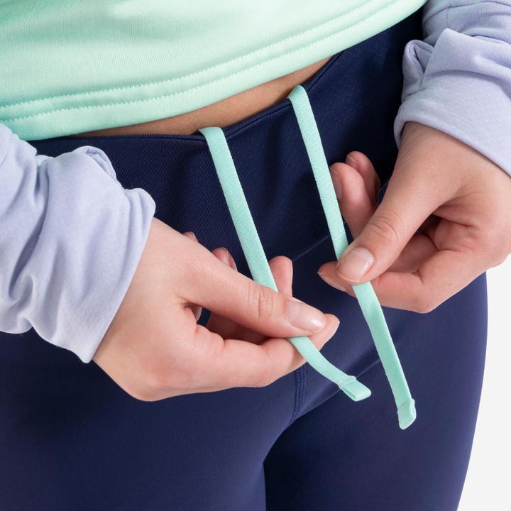 Actual product image Kiprun Kids long running tights with zip - Dry+ 900 dark blue/green (6, 7, 8)