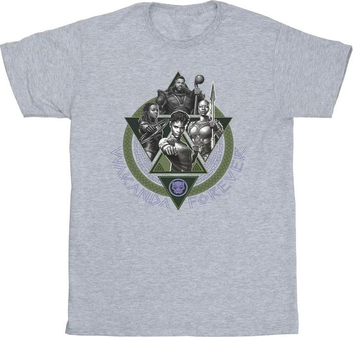 Actual product image Mens Black Panther Wakanda Forever Group Ring Pose T-Shirt (4XL)