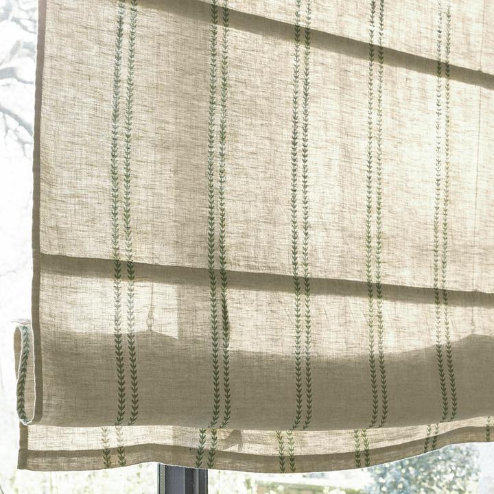 Produktbild Loberon Faltrollo Fides leinen/grün (120 x 100 cm)