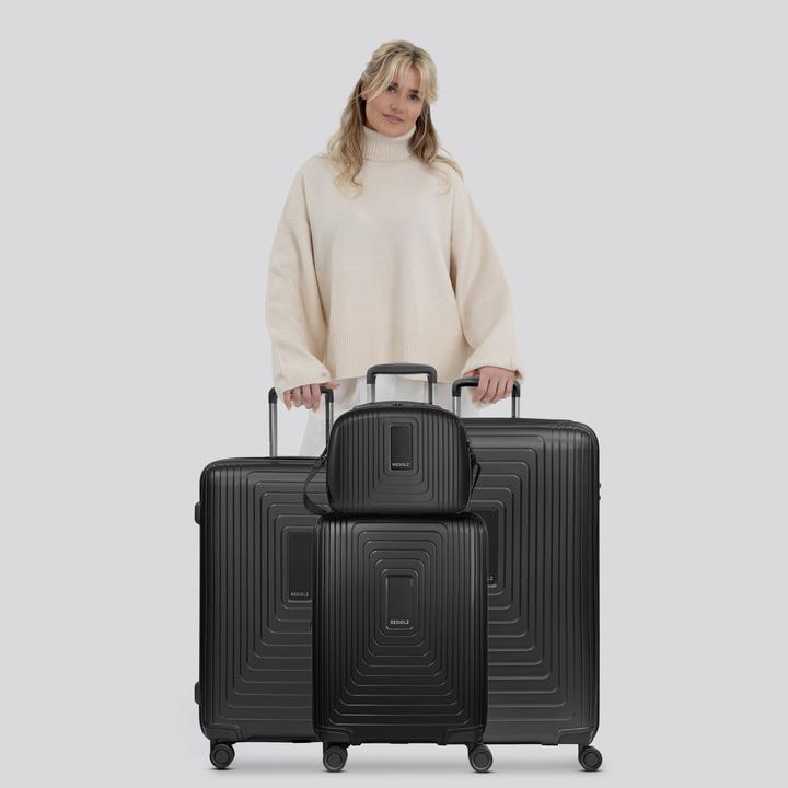 Produktbild Redolz Essentials 14 4-Rollen Kofferset + Beautycase 4 tlg. mit Dehnfalte (264 l, XL (ab 115l))