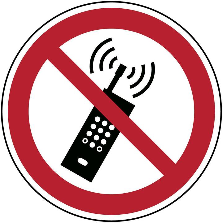 Actual product image Brady ISO safety sign - Mobile radio prohibited