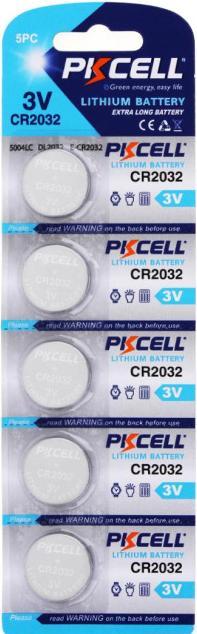 Actual product image Pkcell Batteries CR2032 Set of 5 (5 pcs., CR2032, CR2025, 170 mAh)