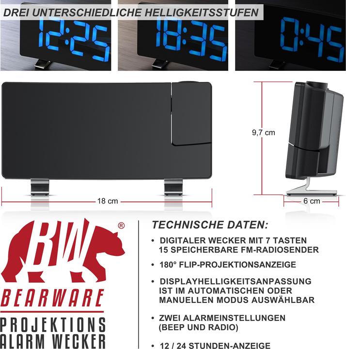 Produktbild Brandson Projektionswecker