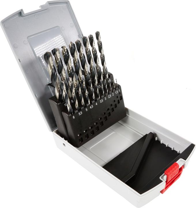 Actual product image Bosch Professional Zubehör HSS twist drill PointTeQ Set (1 mm, 1.5 mm, 2 mm, 2.5 mm, 3 mm, 3.5 mm, 4 mm, 4.5 mm, 5 mm, 5.5 mm, 6 mm, 6.5 mm, 7 mm, 7.5 mm, 8 mm, 8.5 mm, 9 mm, 9.5 mm, 10 mm)
