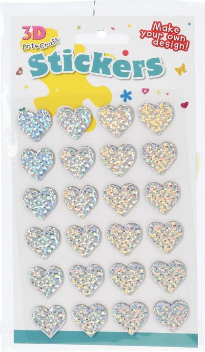 Image du produit Stickers 3D Coeurs, 24 pièces