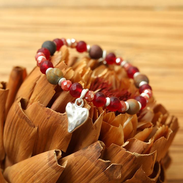 Image du produit Andreani Bracelet avec pierre de lave véritable (8 cm, Pierres, Métal)