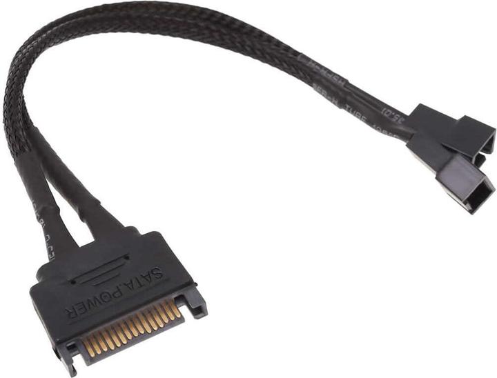 Phobya SATA power Y-cable internal to 3Pin 5V and 12V - black 20cm