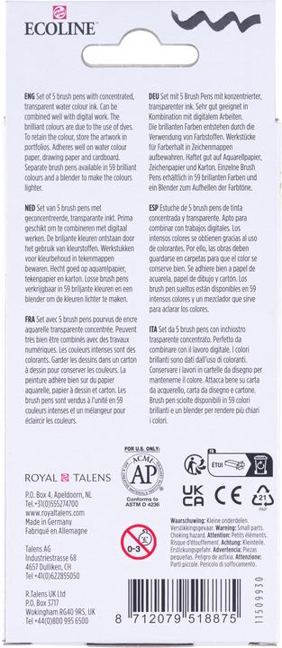 Image du produit Talens ECOLINE Brush Pen (Multicolore, 5 x)