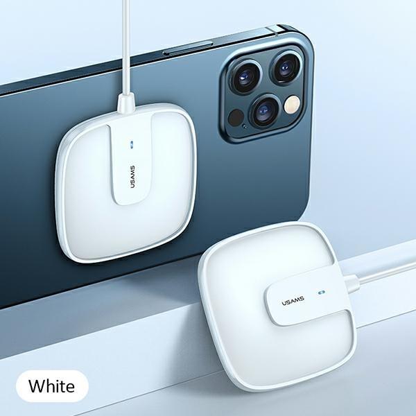 Usams Ład. indukcyjna US-CD159 magnétique W1 15W Extra-thin iPhone 12 series biały/white CD159DZ02 (15 W)