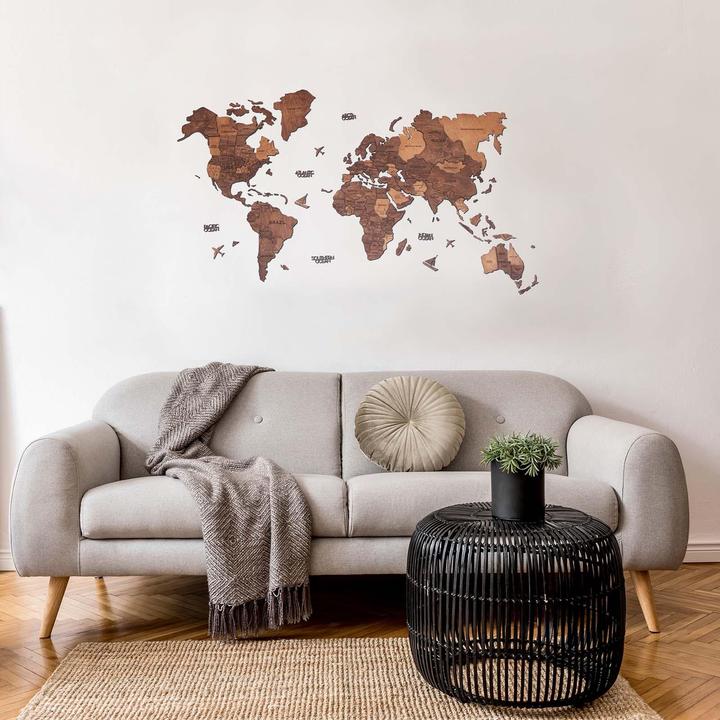Immagine prodotto Enjoy The Wood Mappa del mondo in 3D (90 x 150 cm)