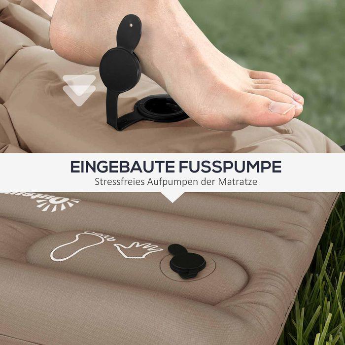 Actual product image Swisshandel24 Air mattress guest mattress guest bed, incl. foot pump, water-repellent, 195cmx 70cmx10cm, khaki