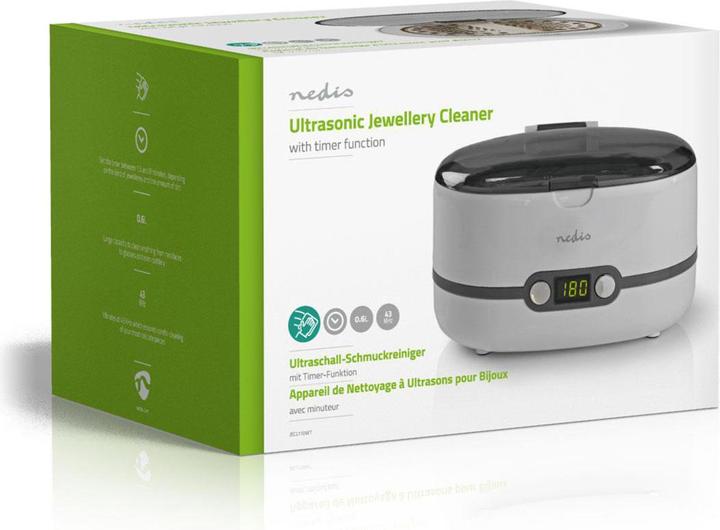 Image du produit Nedis Nettoyeur à ultrasons pour bijoux, 600ml, minuterie (43 kHz, 600 ml)