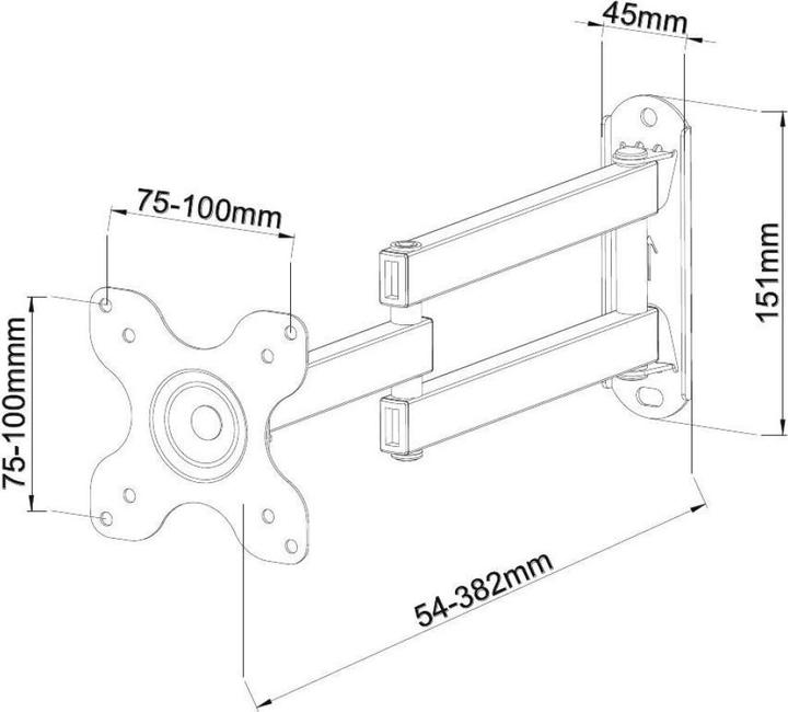 Actual product image Techly Bracket for LCD TV - Black - Screen size: 33-76.2 cm (13"-30") (Wall, 30", 15 kg)