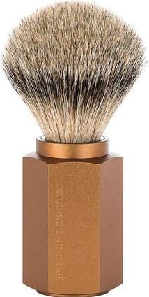 Actual product image Mühle HEXAGON shaving brush silver tip bronze (Shaving brush)