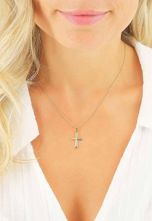 Produktbild Muau Pendant cross yellow gold 750, 23x13mm (750/18K Gelbgold)