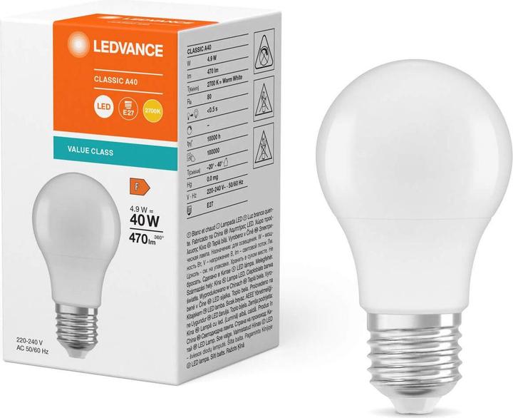 Actual product image Ledvance LED lamp (E27, 4.90 W, 470 lm, 1 x, F)