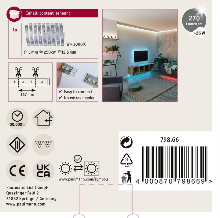 Actual product image Paulmann MaxLED 250 Stripe (RGBW, 250 cm, Indoor)