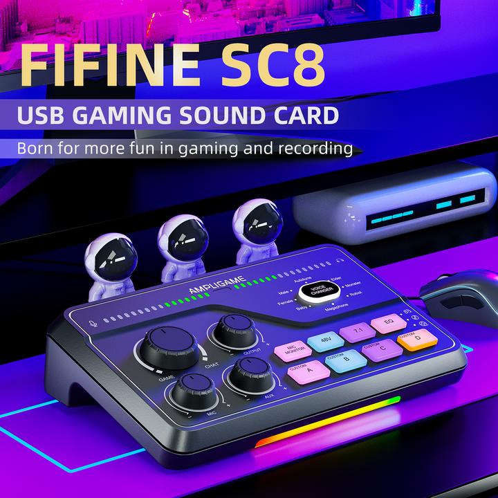 Actual product image Fifine Gaming Audio Mixer SC8