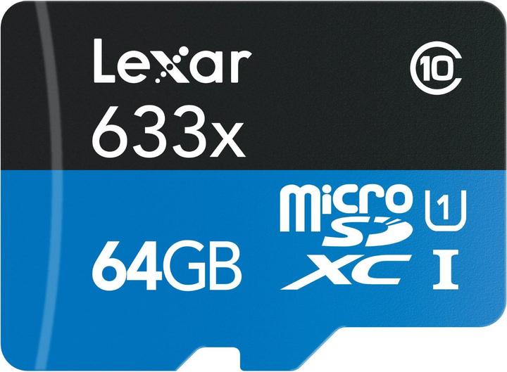 Lexar microSDXC avec lecteur USB 3.0 (64 Go, microSDXC, U1, UHS-I)