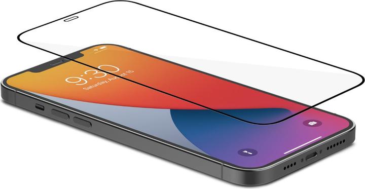 Actual product image Moshi AirFoil Glass Pro for iPhone 12 Pro Max (Clear/Glossy) - Black (1 Piece, Apple iPhone 12 Pro Max)
