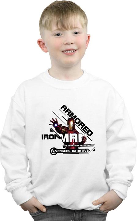 Actual product image Boys Avengers Iron Man Armoured Avenger Sweatshirt (140, 146)