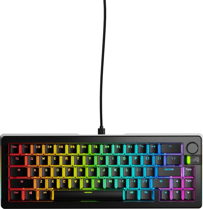Actual product image Glorious GMMK 3 Pro 65 % Custom Gaming Keyboard - Pre-Built, ANSI (US), Fox Switches, black (US, Cable)