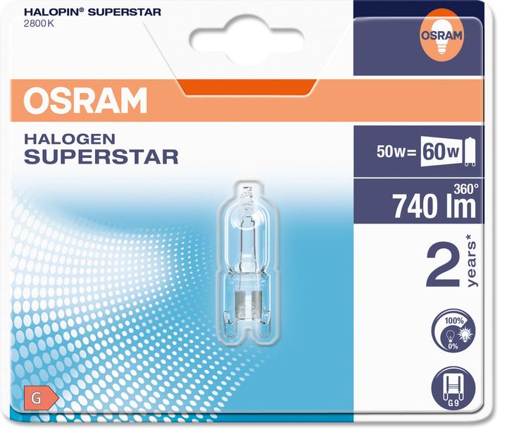 Actual product image Osram Halopin ES (G9, 48 W, 740 lm, 1 x, G)