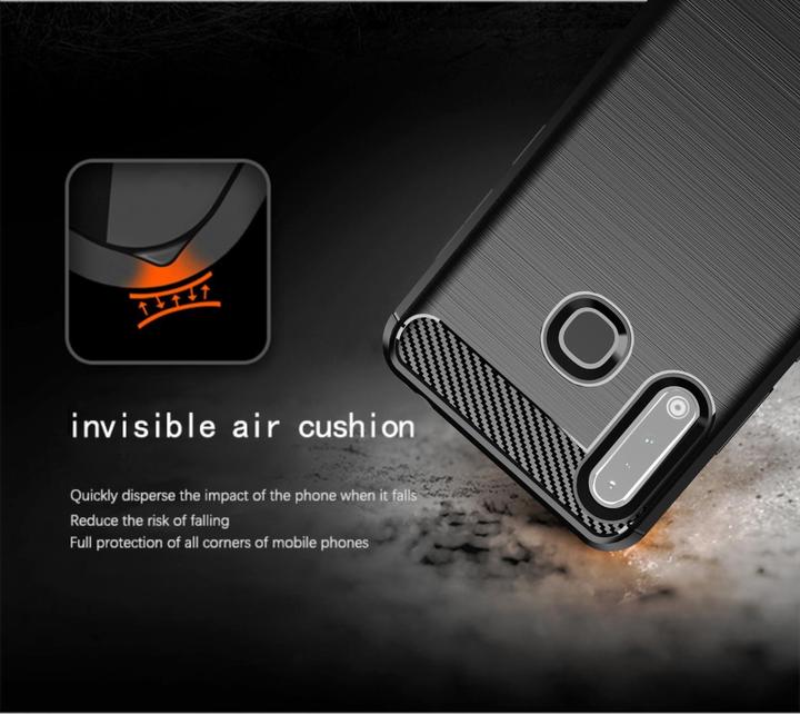 Produktbild Cadorabo TPU Ultra Slim carbon edelstahl Kombi Cover (Samsung Galaxy A70e)
