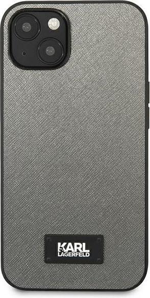 Immagine prodotto Karl Lagerfeld KLHCP13SSFMP2DG Custodia rigida per iPhone 13 mini 5,4" argento / argento Saffiano Plaque (Apple iPhone 13 mini)