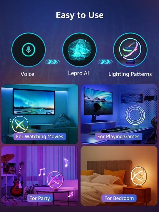 Image du produit Lepro TB1 Smart LED Tischlampe 14W mit Music Sync