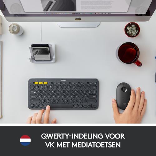 Actual product image Logitech K380 Multi-Device Bluetooth (920-007582), Pilka (Eng. Int., Wireless)