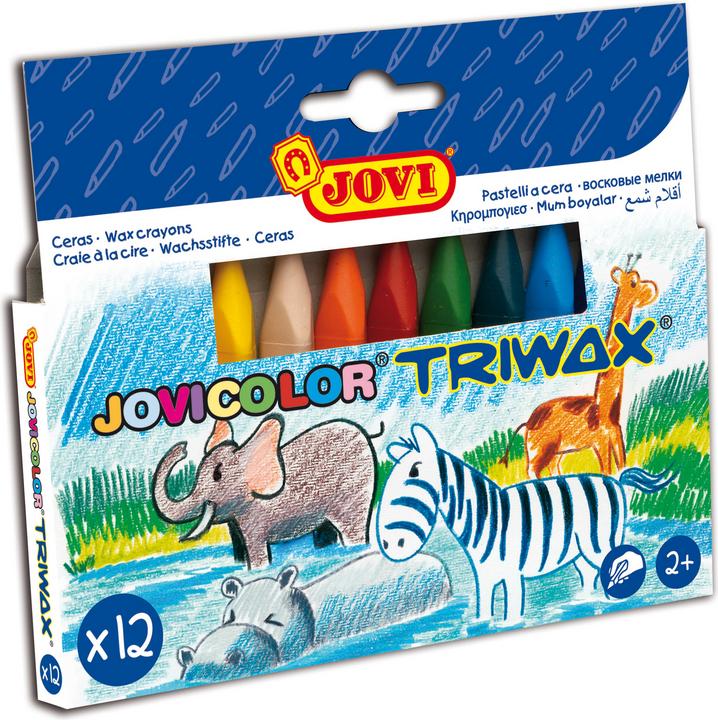 Image du produit Jovi Crayons de cire Jumbo Easy Grip couleurs assorties, 12 pcs. (12 couleurs, 1 x)