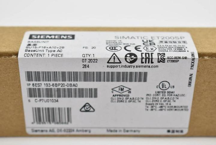 Valeurs nutritives et ingrédients Siemens ET200SP Unité de base type A0