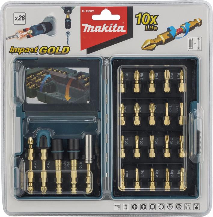 Actual product image Makita Torsion Bit Set 26 pcs. (25mm, 6.35 mm (¼") hexagon socket)
