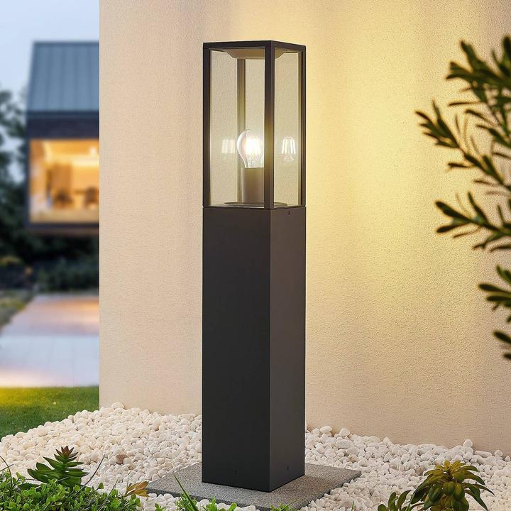 Produktbild Lindby Peldar Garten Leuchte H80 Dark Grey/Clear (E27, IP44)
