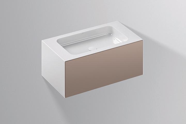Actual product image Alape WP.Folio2 washbasin, 804x350x450mm, vanity unit 1 full-extension drawer, washbasin without tap