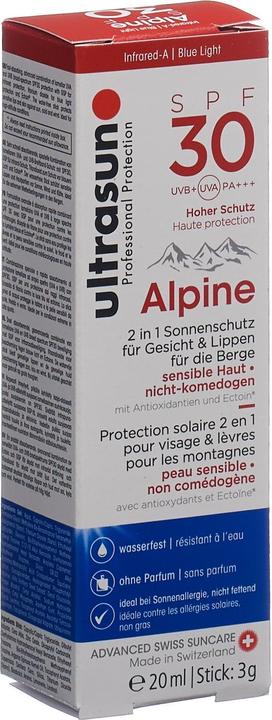 Actual product image Ultrasun Alpine SPF 30 (Sun stick, Sun cream face, SPF 30, 20 ml, 40 g)